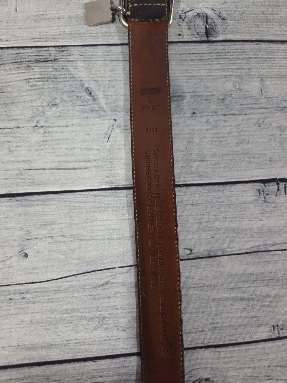 Coach Leather Dog Collar Large